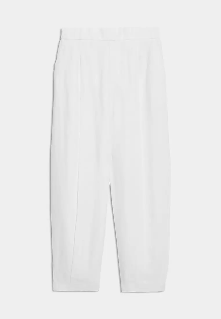Pure Linen Carrot Leg Trousers