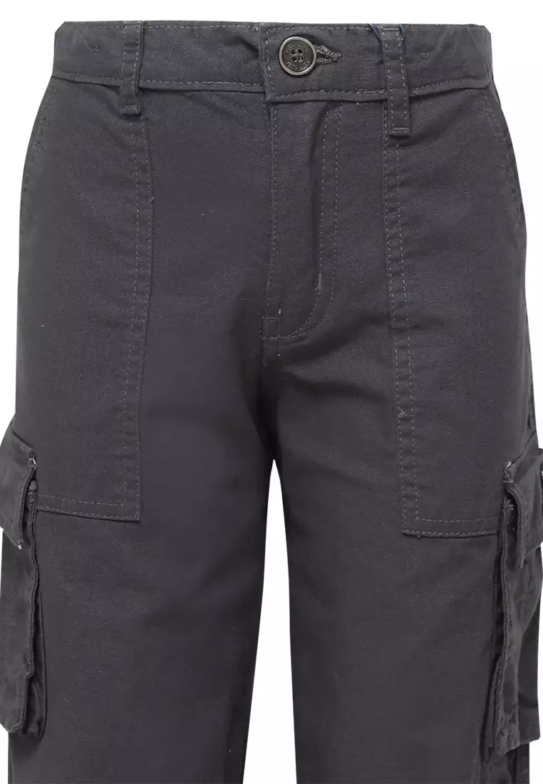 Pito Dito Boy Yakovos Celana Panjang Katun Cargo Anak Abu Tua