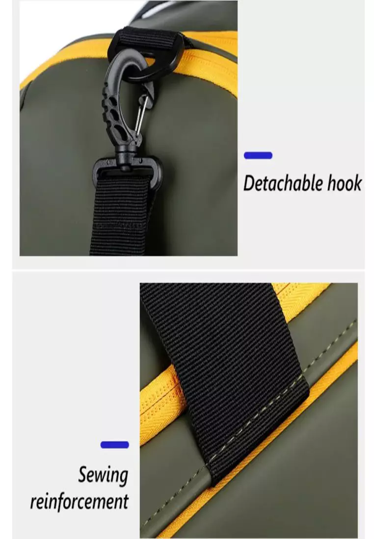 Waterproof Duffel Bag With Shoe Compartment 51x29x25 – Black/Green