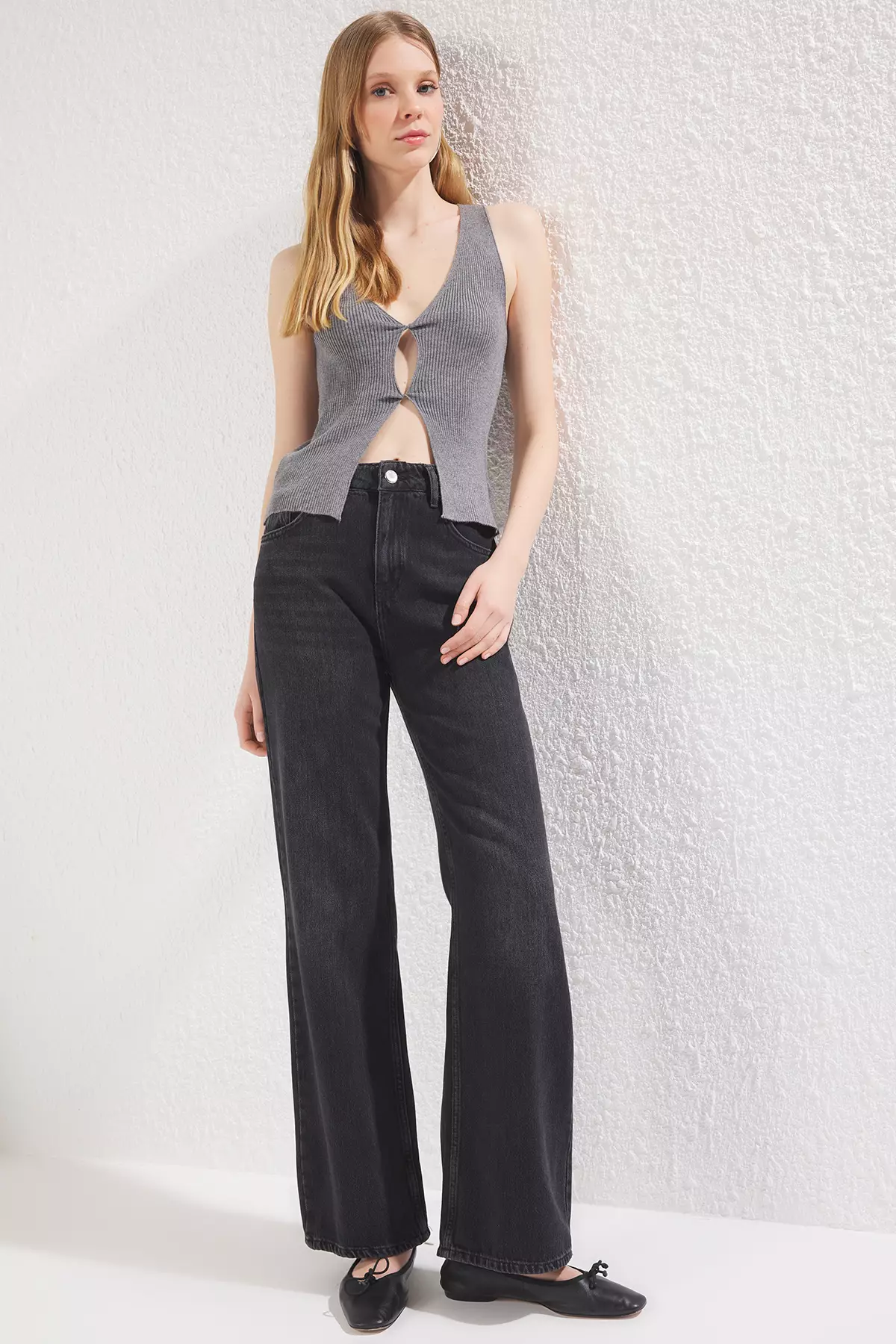 Black High Waist Wide Leg Jeans