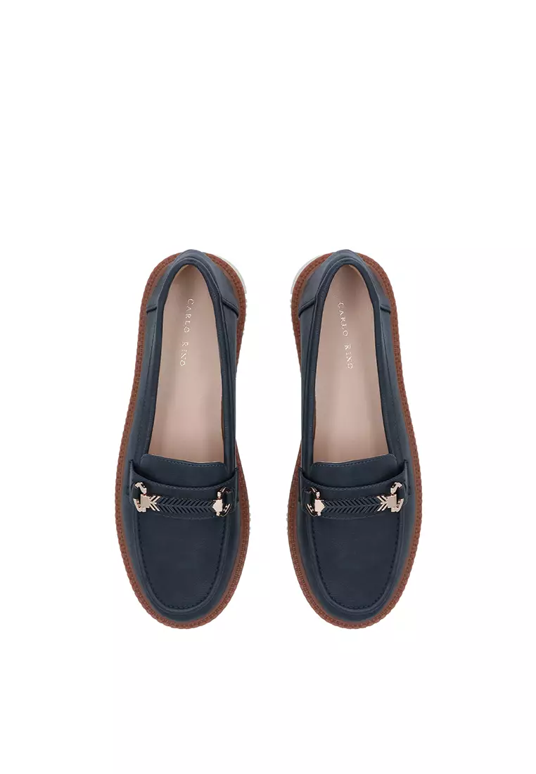 Dark Blue Elara Loafers