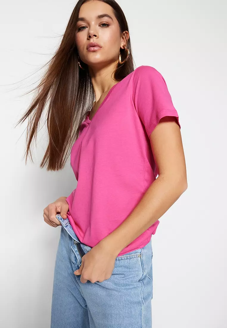 Cotton V-Neck T-Shirt