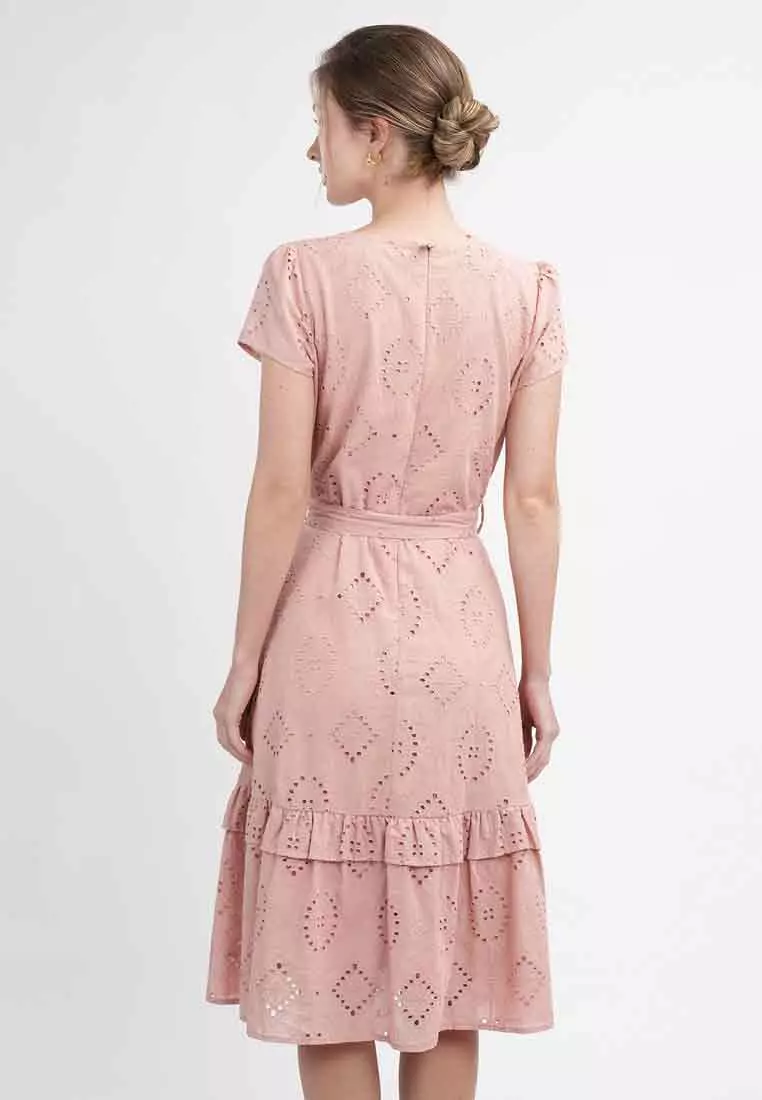 Elise Eyelet Tiered Midi Dress