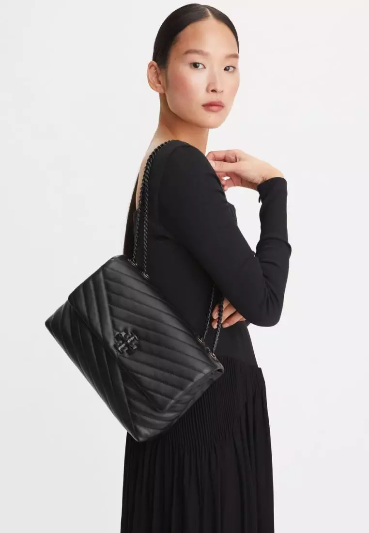 Buy Tory Burch Kira Chevron Convertible Shoulder Bag with Adjustable Strap, Beige Color Women