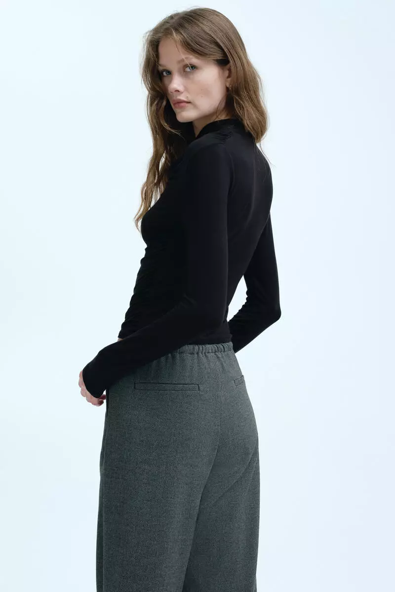 Draped scarf-detail top