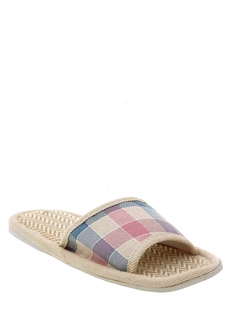 Asher Sandal Selop Kasual Wanita Linen Indoor Size 39-40 Material Kain ORIGINAL