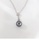 Glamorousky white 925 Sterling Silver Fashion and Elegant Geometric Black Freshwater Pearl Pendant with Cubic Zirconia and Necklace 10552ACDA2FF53GS_3