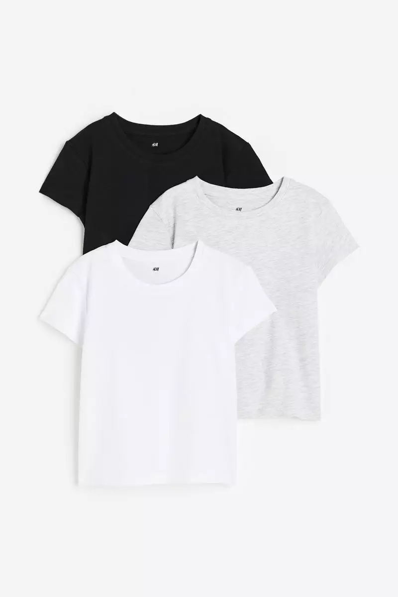 Buy H M 3 pack cotton tops Online ZALORA Malaysia