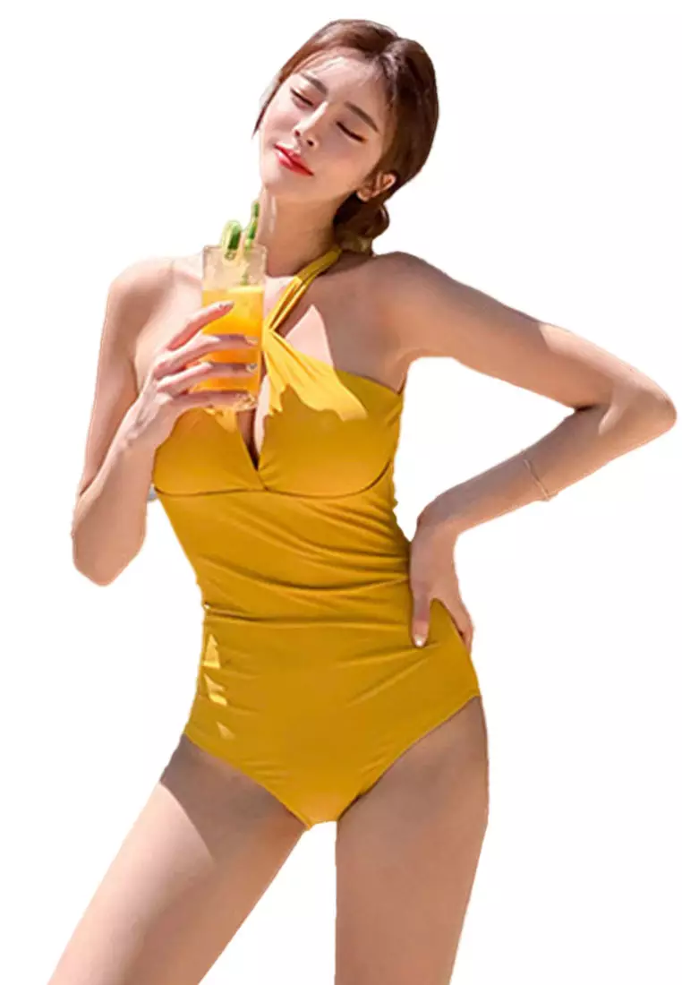 Halter One Piece Swimsuit CA071713YE