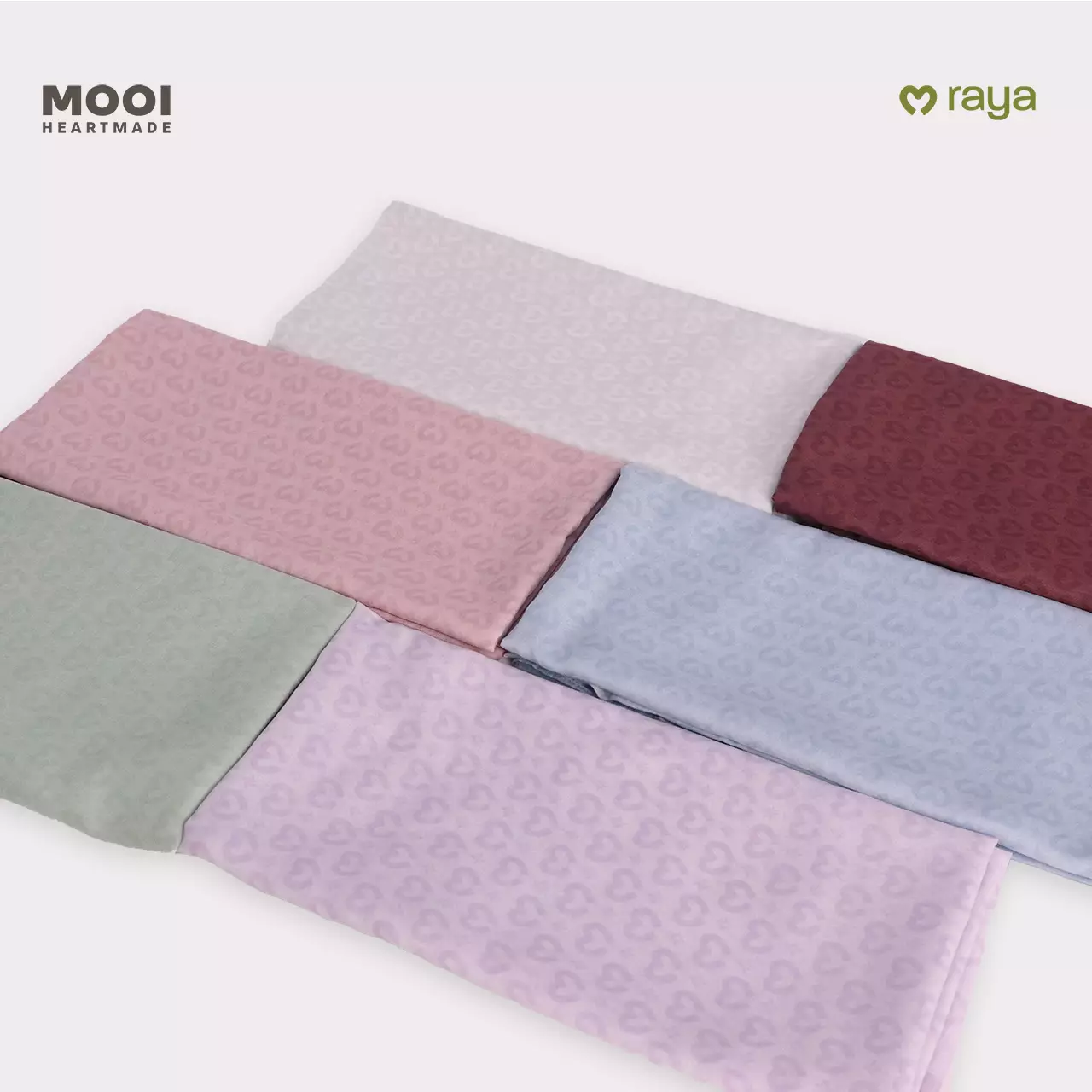 Mooi Monogram Hijab Print Scarf Print Voal - White