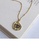 Glamorousky silver 925 Sterling Silver Plated Gold Fashion Personality Devil's Eye Geometric Round Pendant with Necklace 72215ACC4EE6ADGS_3
