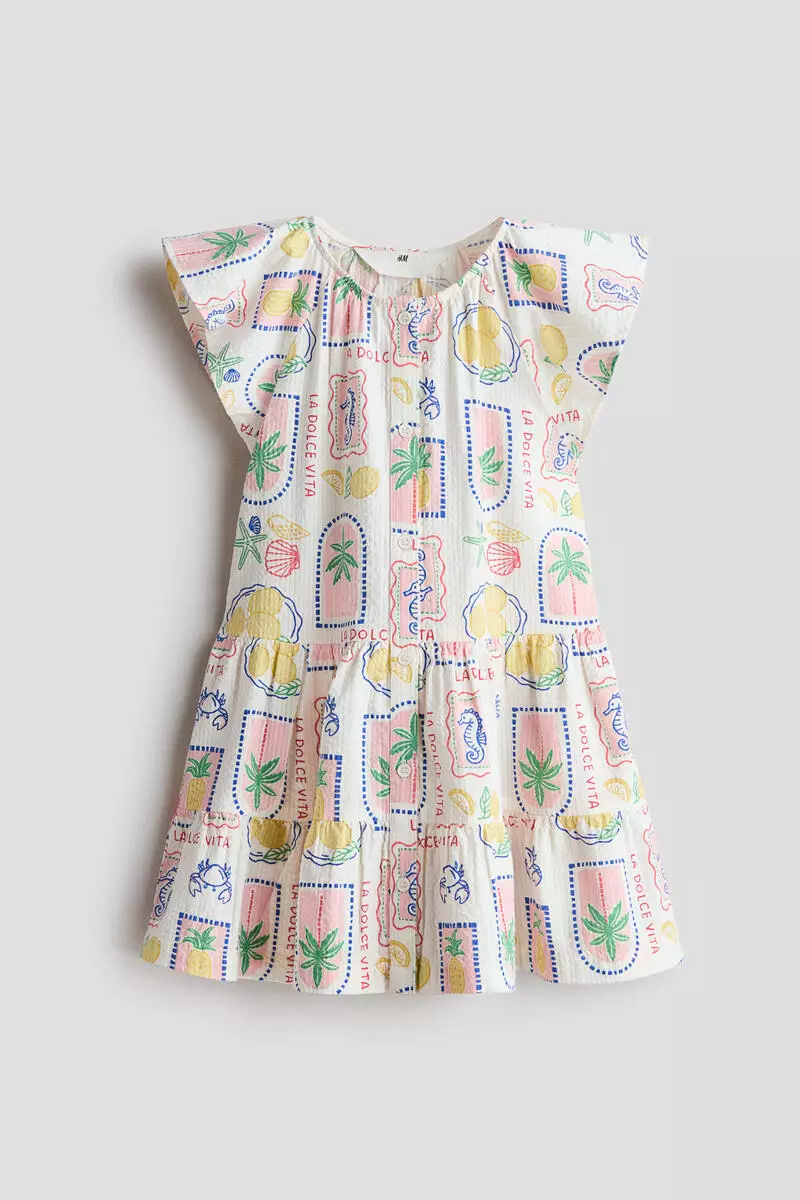 Tiered seersucker dress