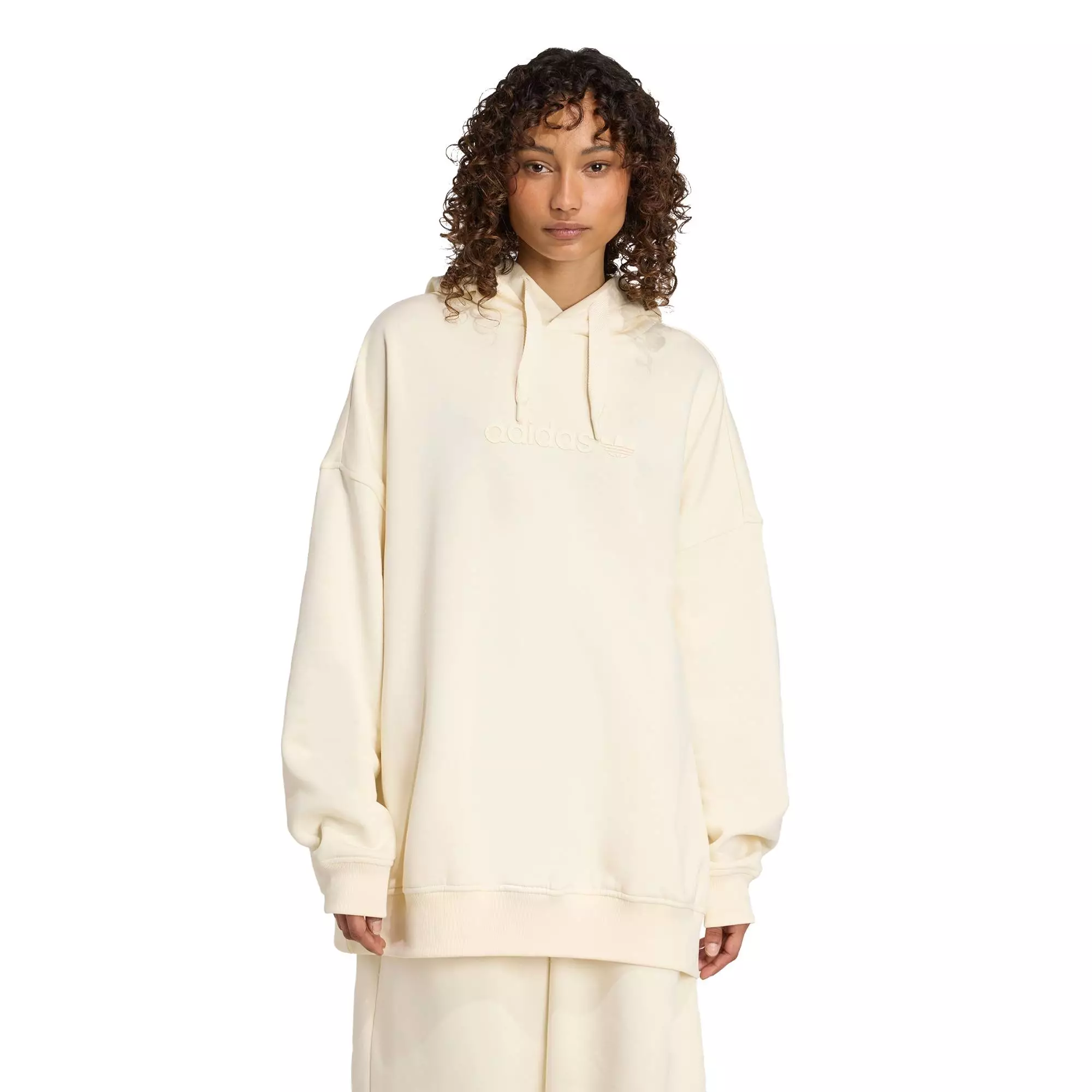 Lifestyle Essentials Linear Hoodie Oversized Women White JX5495