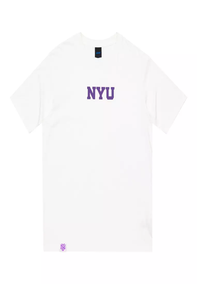 Purple Brand White Collegiate Logo-Print Cotton T-shirt