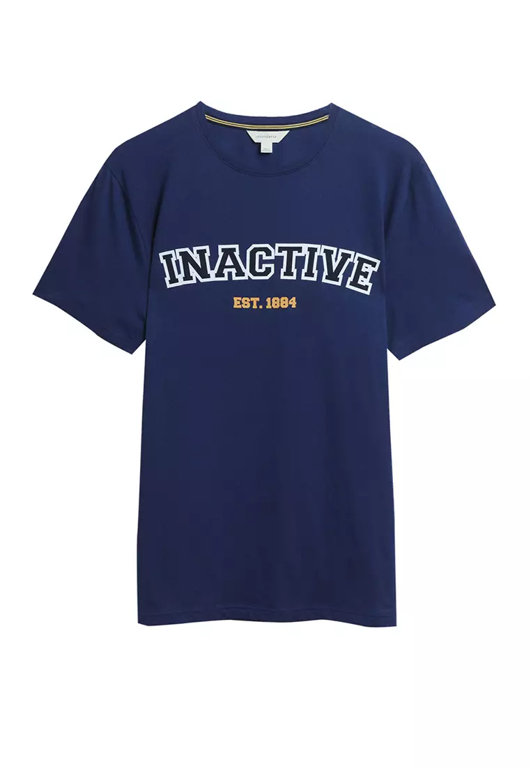 Pure Cotton Inactive Slogan Loungewear Top