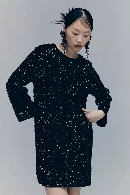 Sequined A-line dress