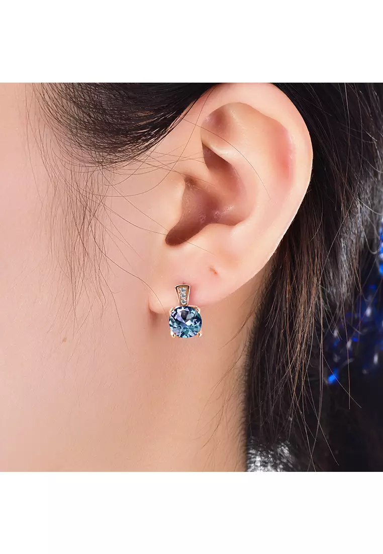 [Alexandrite Collection] Daniil Alexandrite Earring RG - Anting Silver S925 by Her Jewellery