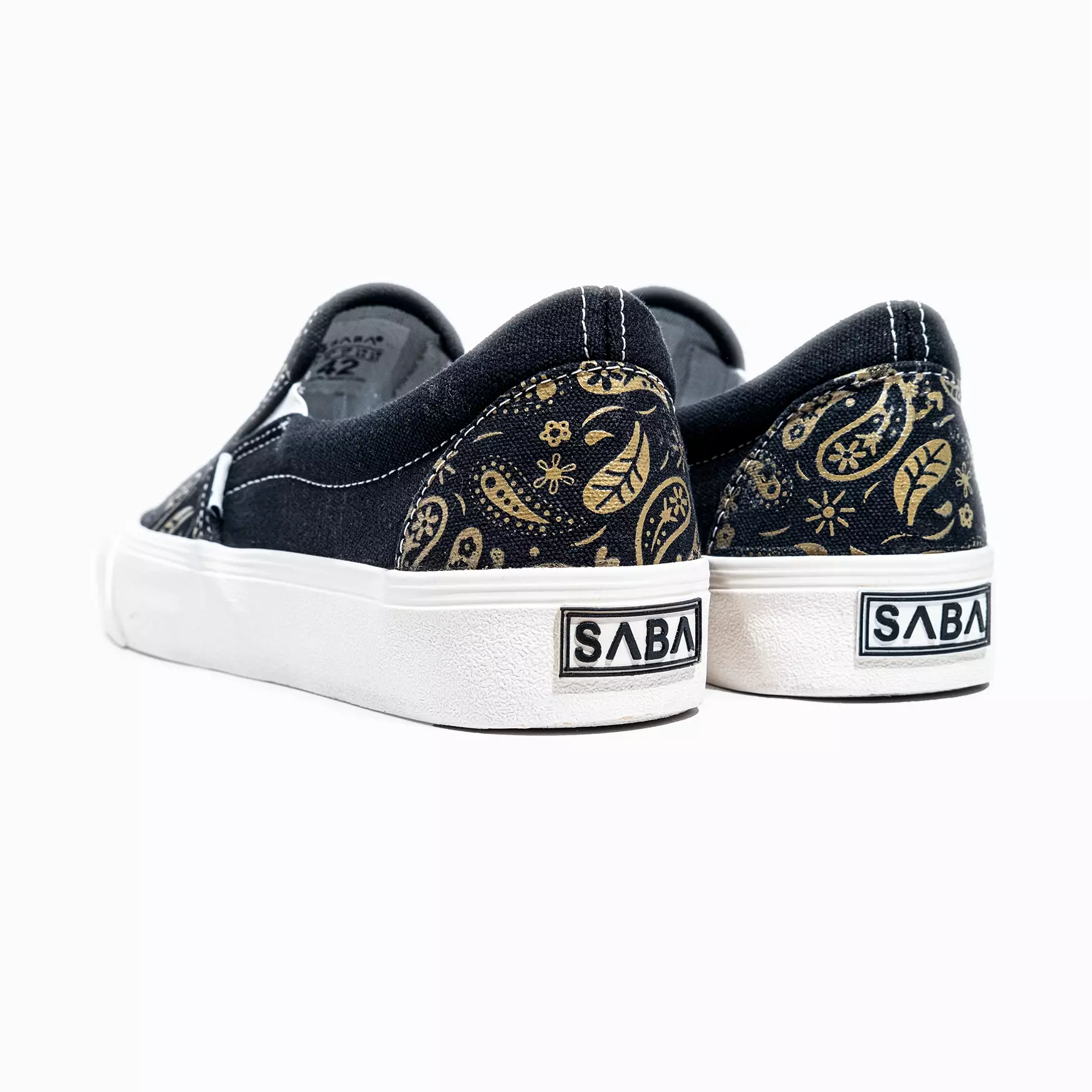 SABA Slip on Paisley Classic Gold White - Sepatu Sneakers Casual Pria Wanita | Sepatu Pria Original 100%| Slip On PSL 87