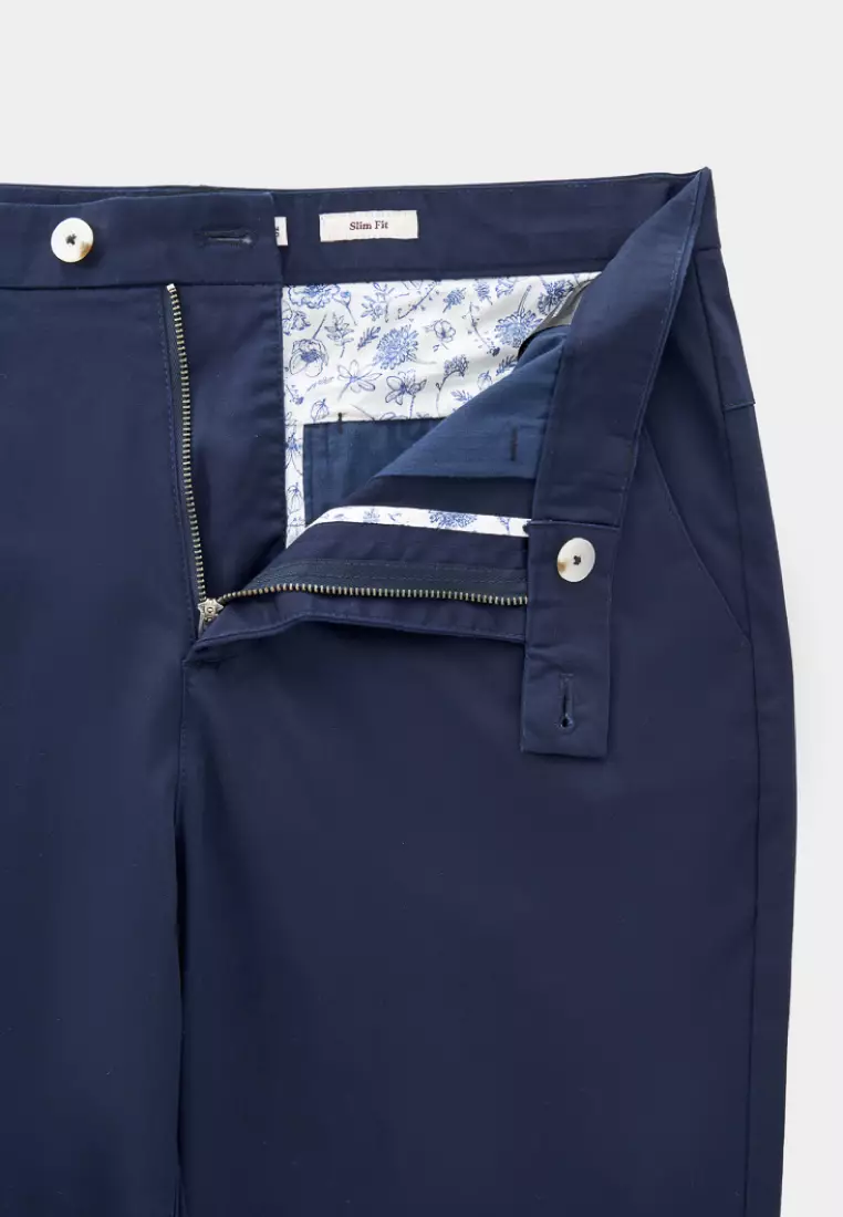 Navy Slim Fit Stretch Chinos