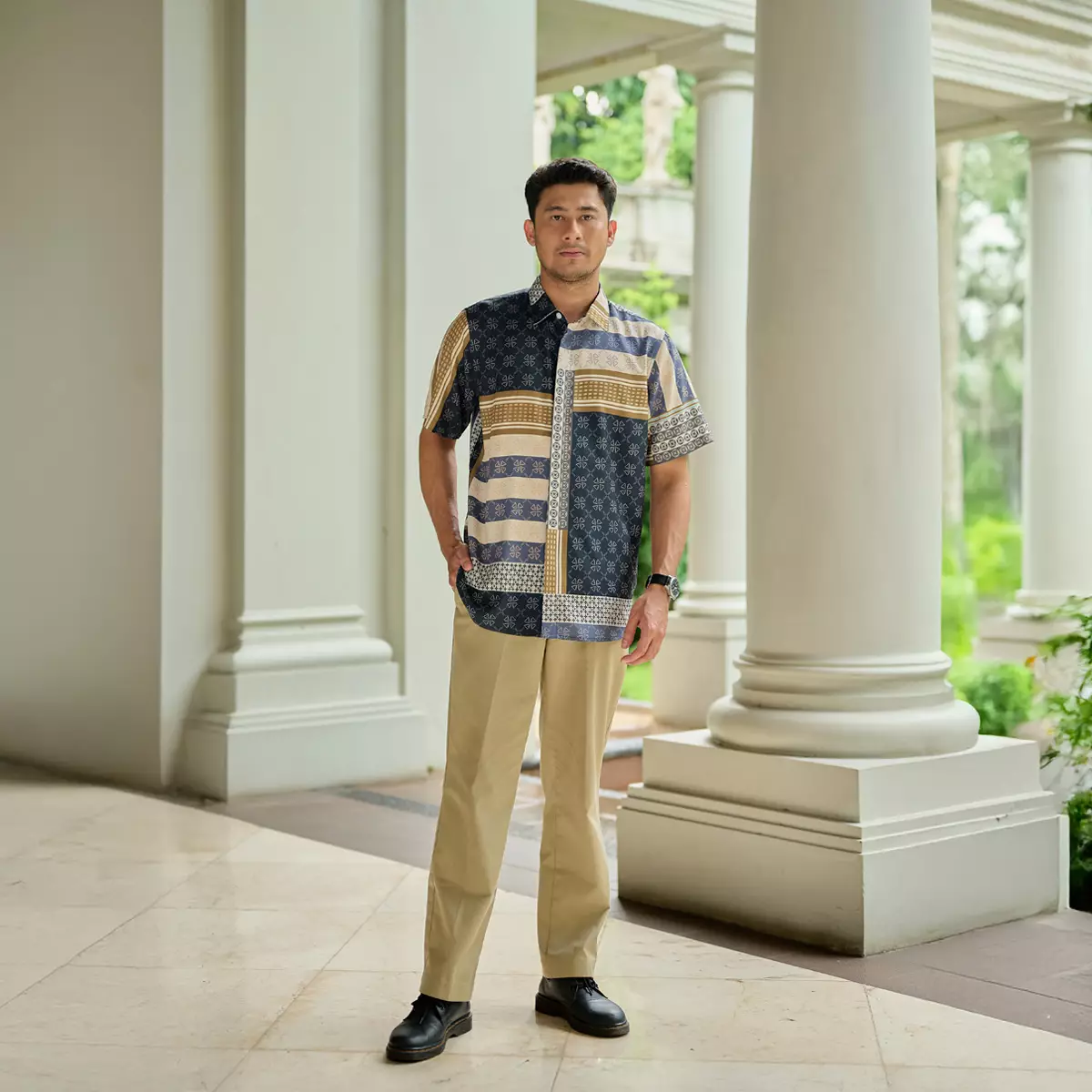 ZM Zaskia Mecca - Maziz Night Plus Size Kemeja Koko Pria Lengan Pendek - Edisi Monogram