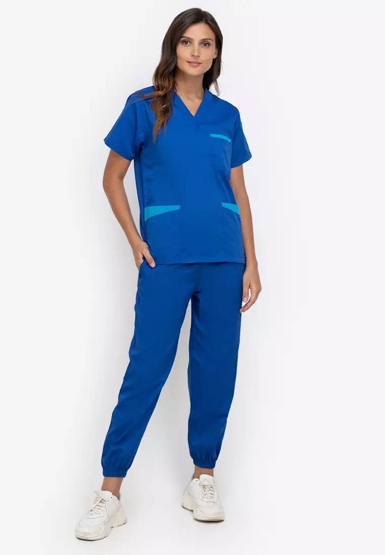 Buy INTAL GARMENTS Scrubsuits Jogger 4 Pocket Pants V-Neck with Pocket  Combi Design Scrubs Uniform 2024 Online