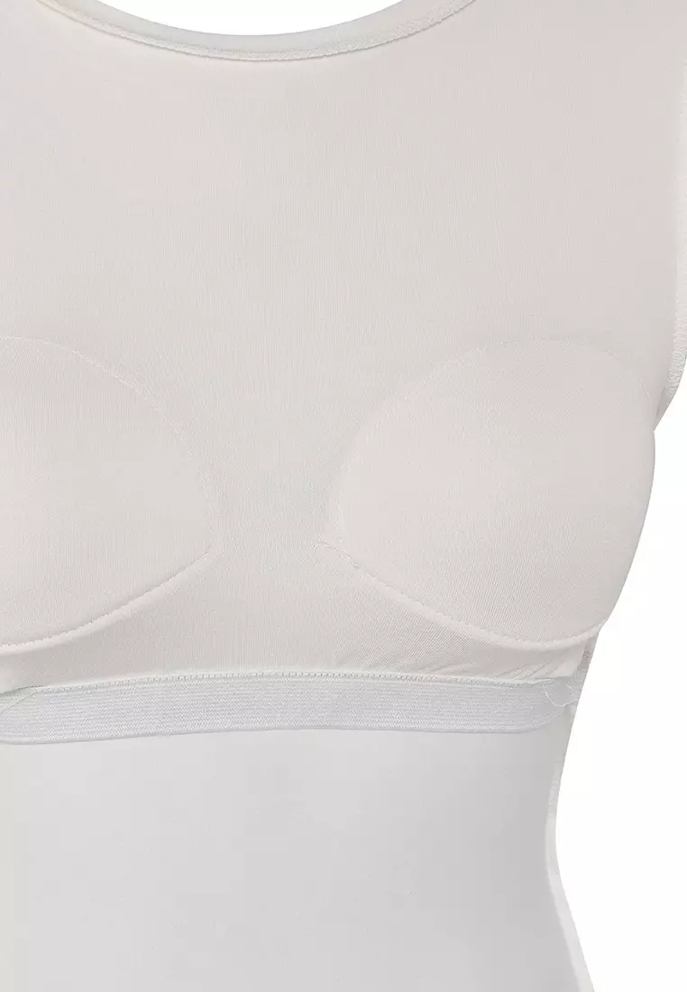 Ecru Chest Padded Backless Padded Fitted/Body-Smoothing Knitted Blouse TWOSS25BZ00468