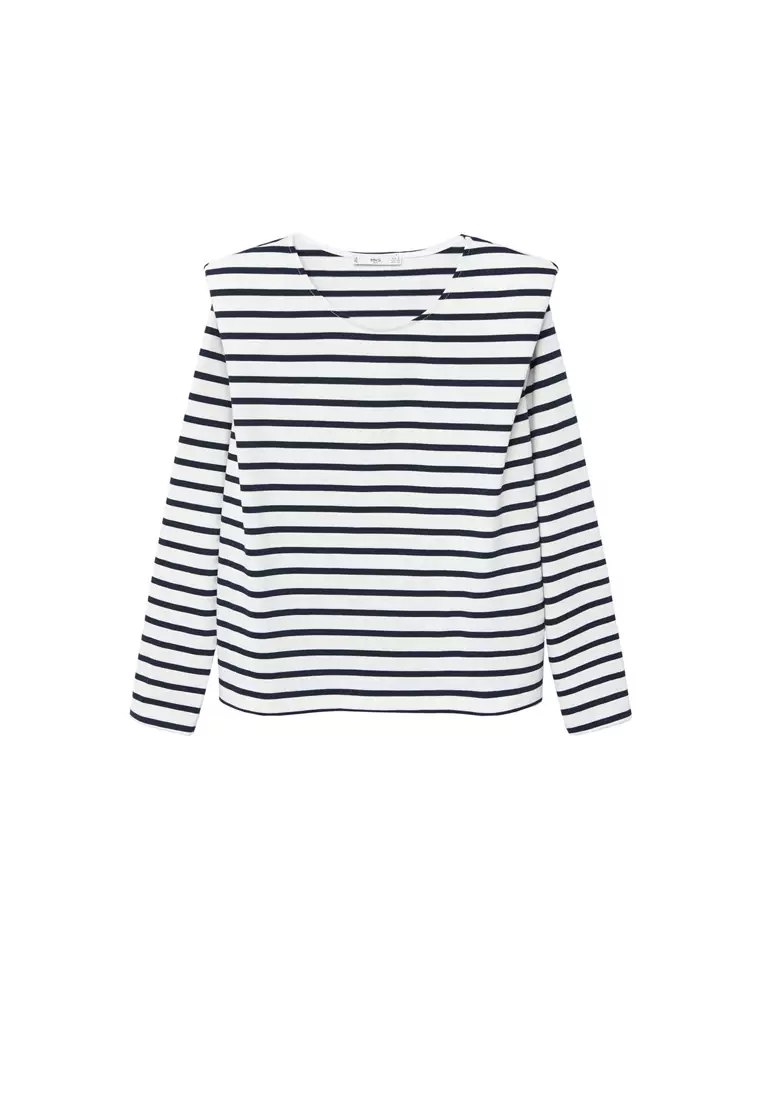 Shoulder Pad Stripped T-Shirt