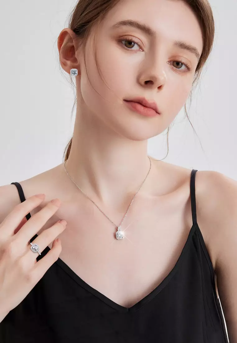 Perhiasan set Cincin/Gelang/Anting/Kalung Aksesori Wanita Asli