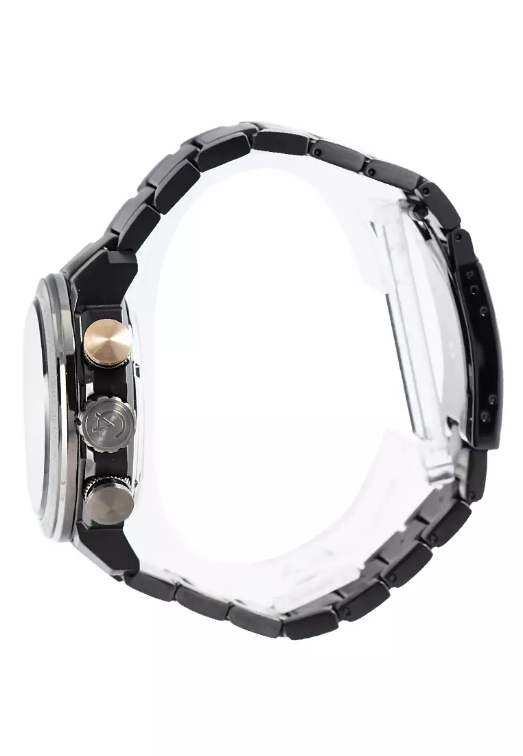 Alexandre Christie - Jam Tangan Chronograph Pria - Black Green - Stainless Steel Bracelet - 6565 MCBEPGN