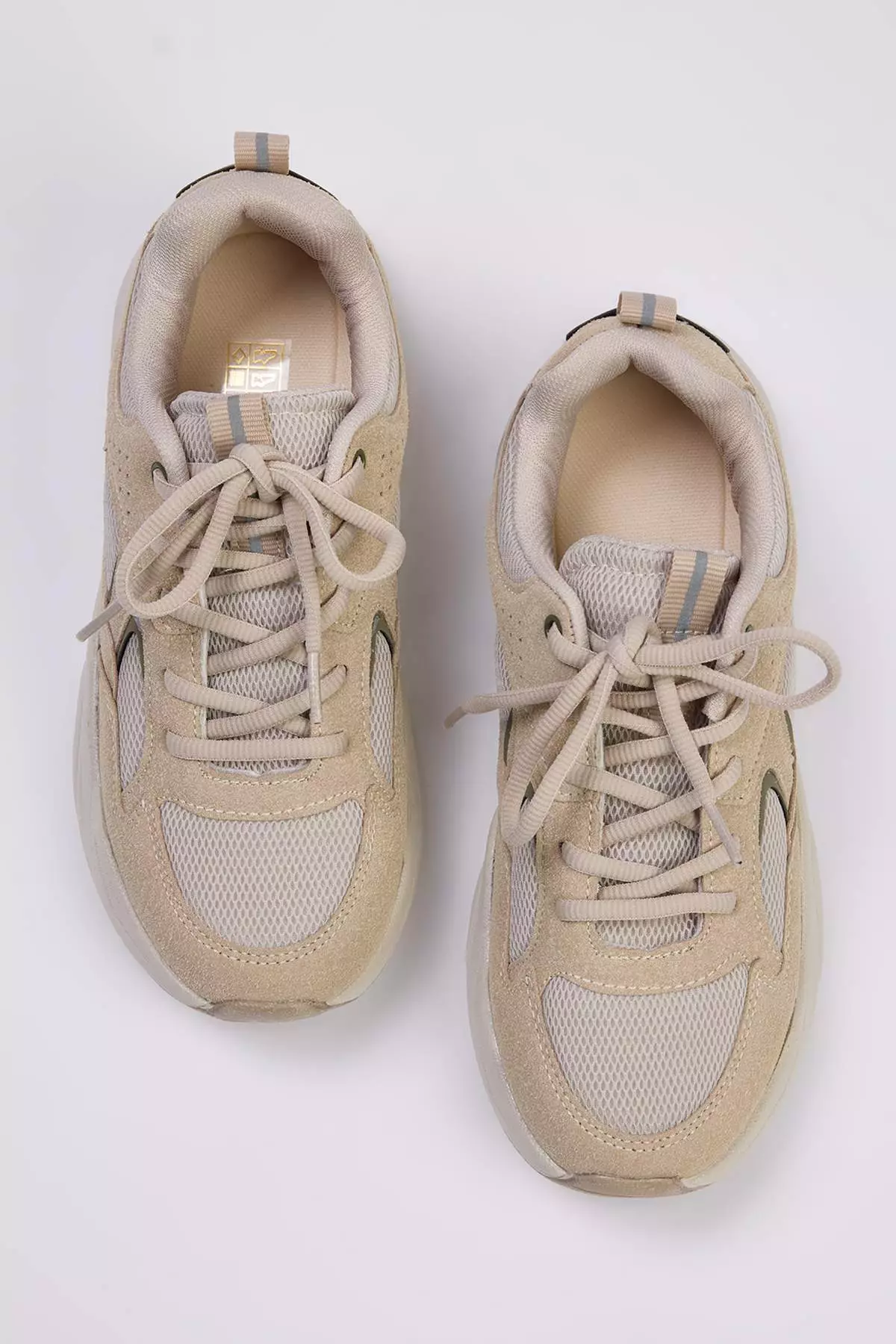 Beige Contrast Comfortable Sole Chunky Women's Sports Shoes Takaw26Sn00023