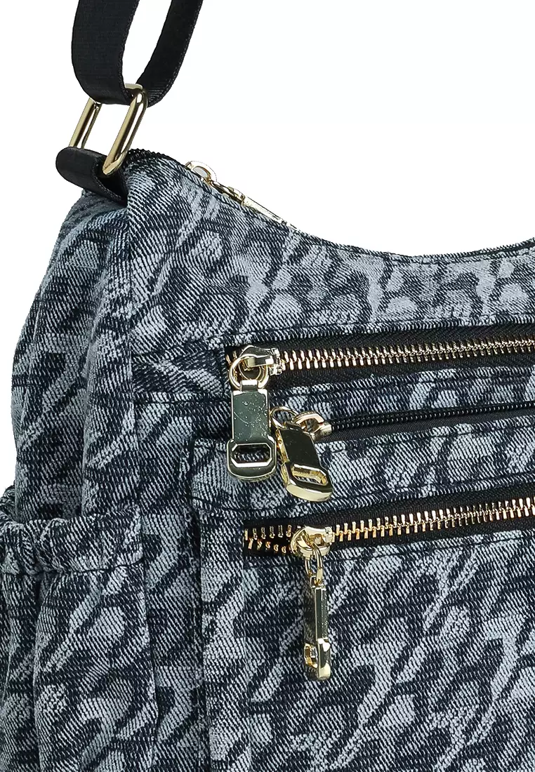 Denim Fabric Sling Bag