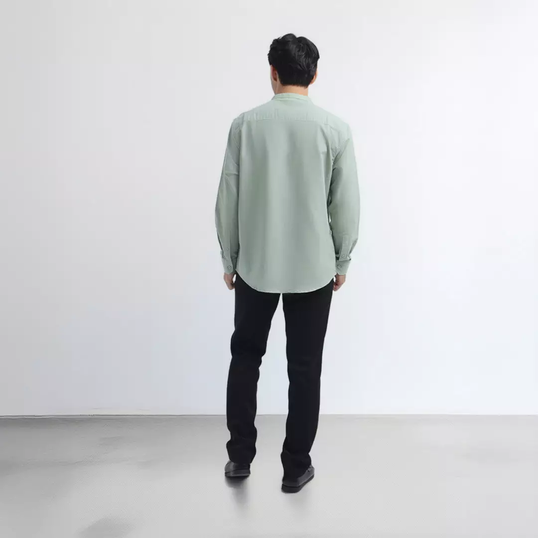 Platini Kemeja Pria Koko Shanghai Panjang Katun Sage Green 22065.52