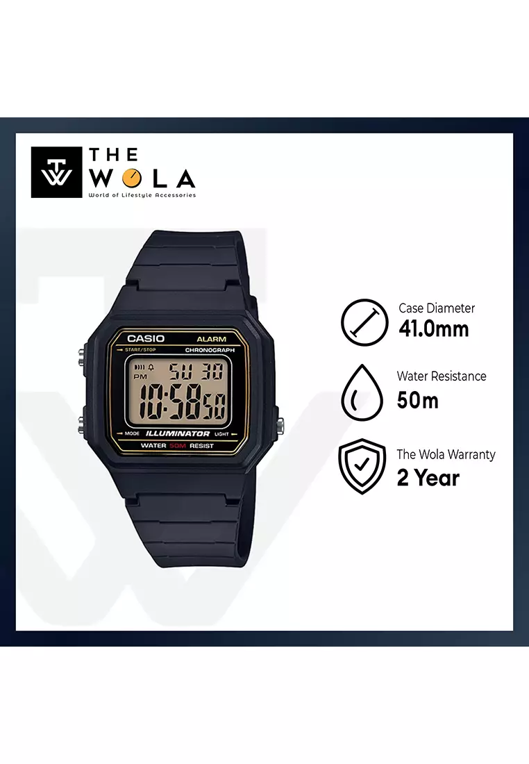 Men Digital Watch W-217H-1AV Black Resin Strap