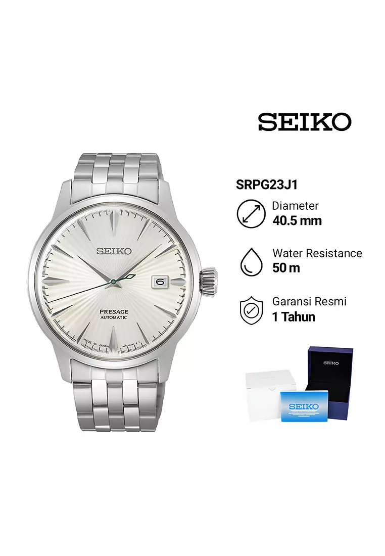 Seiko Presage SRPG23J1 Cocktail Time “Martini” - Jam Tangan Automatic Pria - Champagne Dial - All Stainless Steel