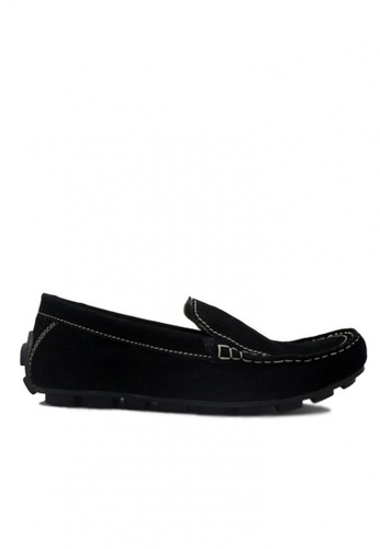 D-Island Shoes Moccasine Slip On Lacoste Suede Black