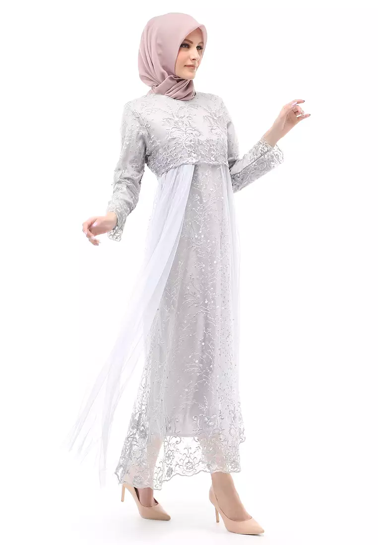 Marlina Gamis Kebaya Muslimah Panjang Motif Polos Long Sleeve Regular Fit