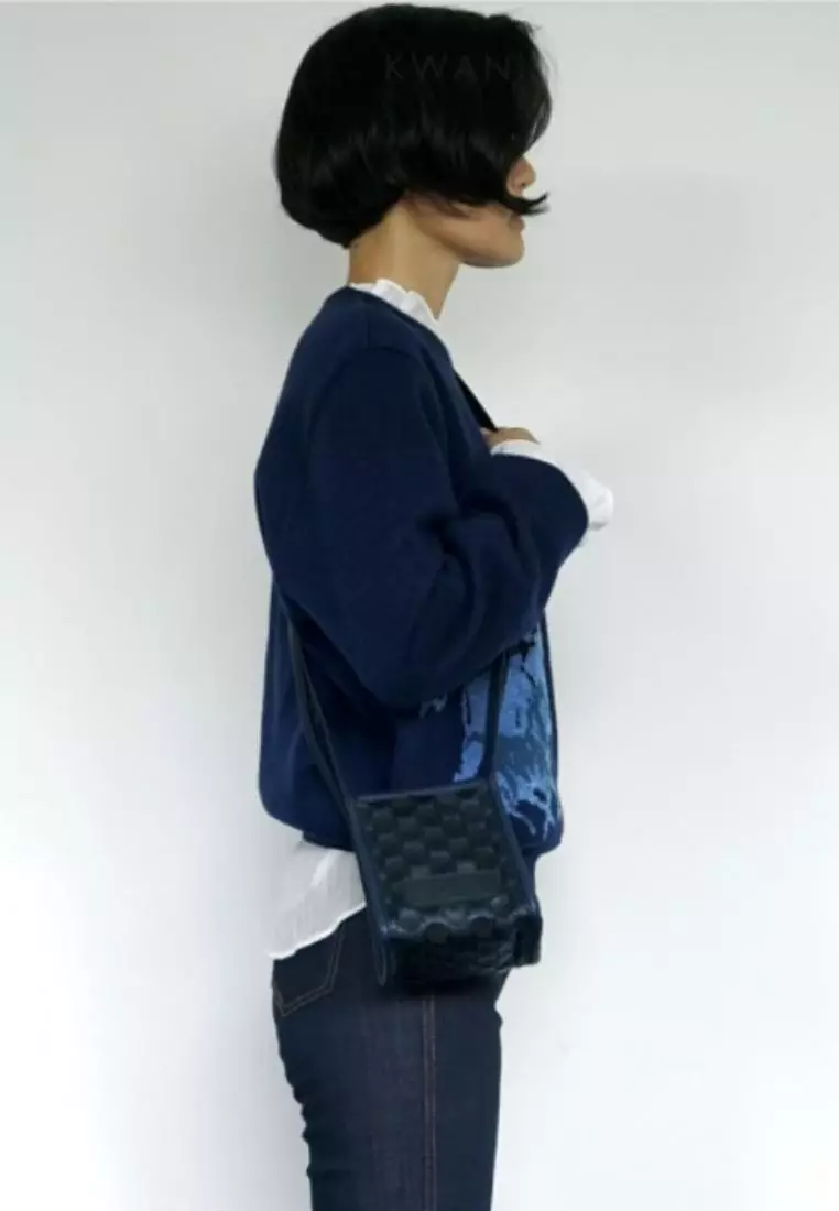 Kwani Handmade Weaving Tote Mini Navy Blue