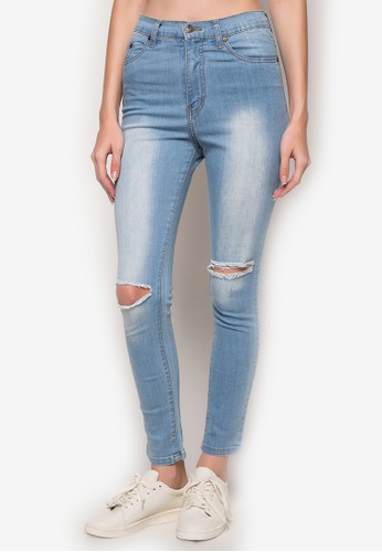 High-waisted Cut-out and Faded Skinny Jeans - NEXT - Buy Online at ...