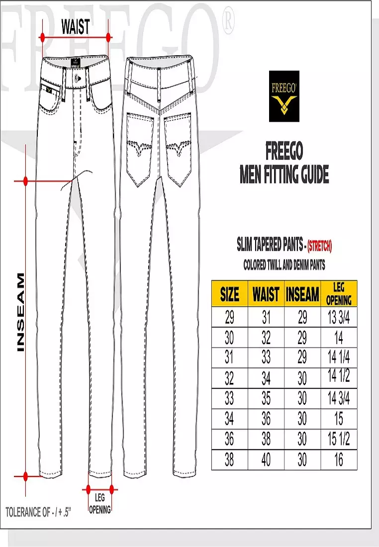 Colored Long Pants Slim Tapered Stretch