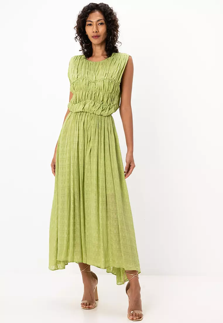 Buy ASOS Design Gathered Textured High Low Midi Dress 2025 Online