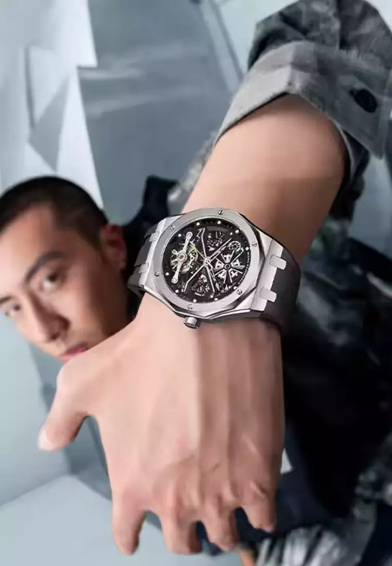Unisex Automatic Watch, 42mm, Stainless Steel, Rubber Strap