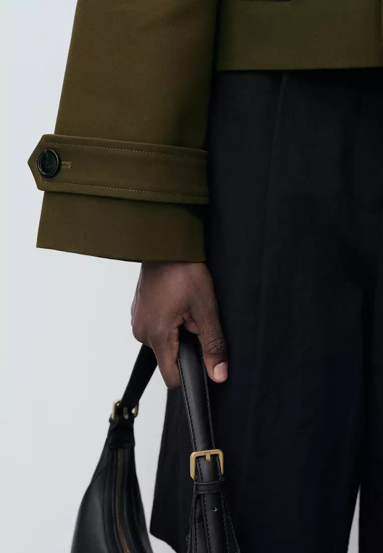 Oversized Short Double-Button Trench Coat