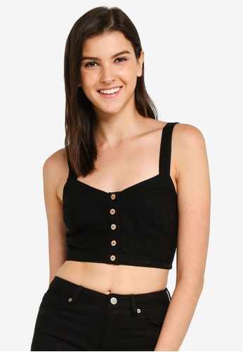 Buy Forever 21 Buttoned Linen Crop Top Online On Zalora Singapore
