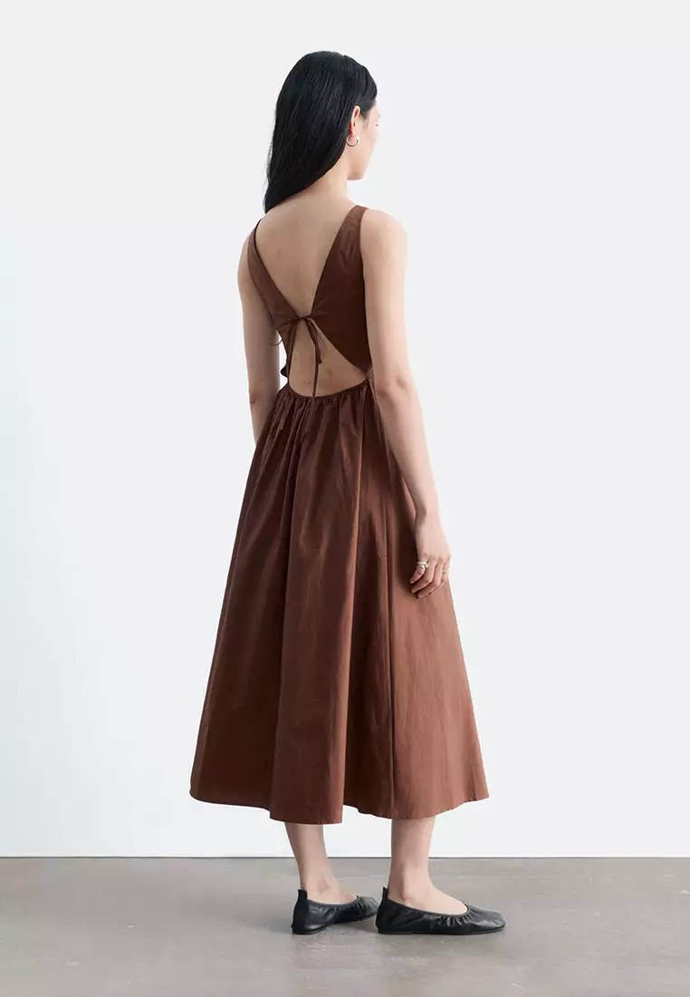 Tie-Back Midi Dress