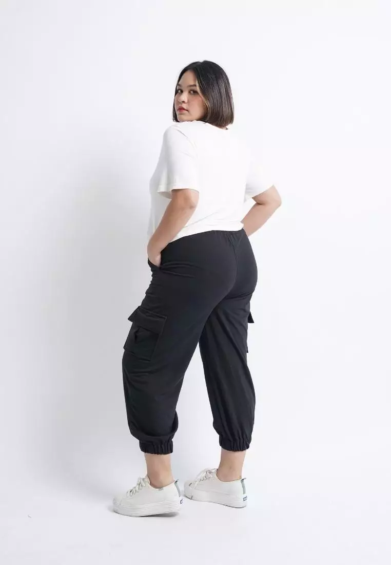Xtramiles Plus Size Jogger Pants Becca Black