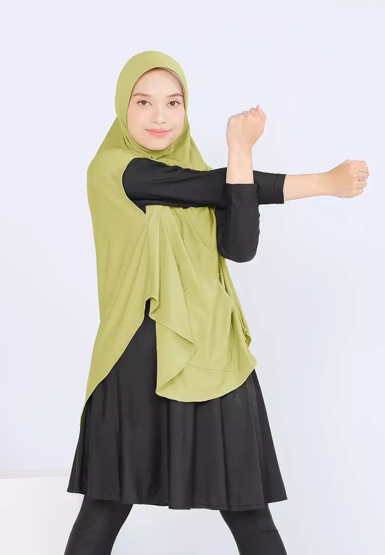 Zelena - Vivian Sport Hijab | Rompi Hijab Vest Olahraga - Lime