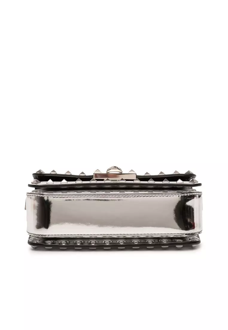 Pre-Loved Valentino Small Mirror Calfskin Rockstud23 Shoulder Bag
