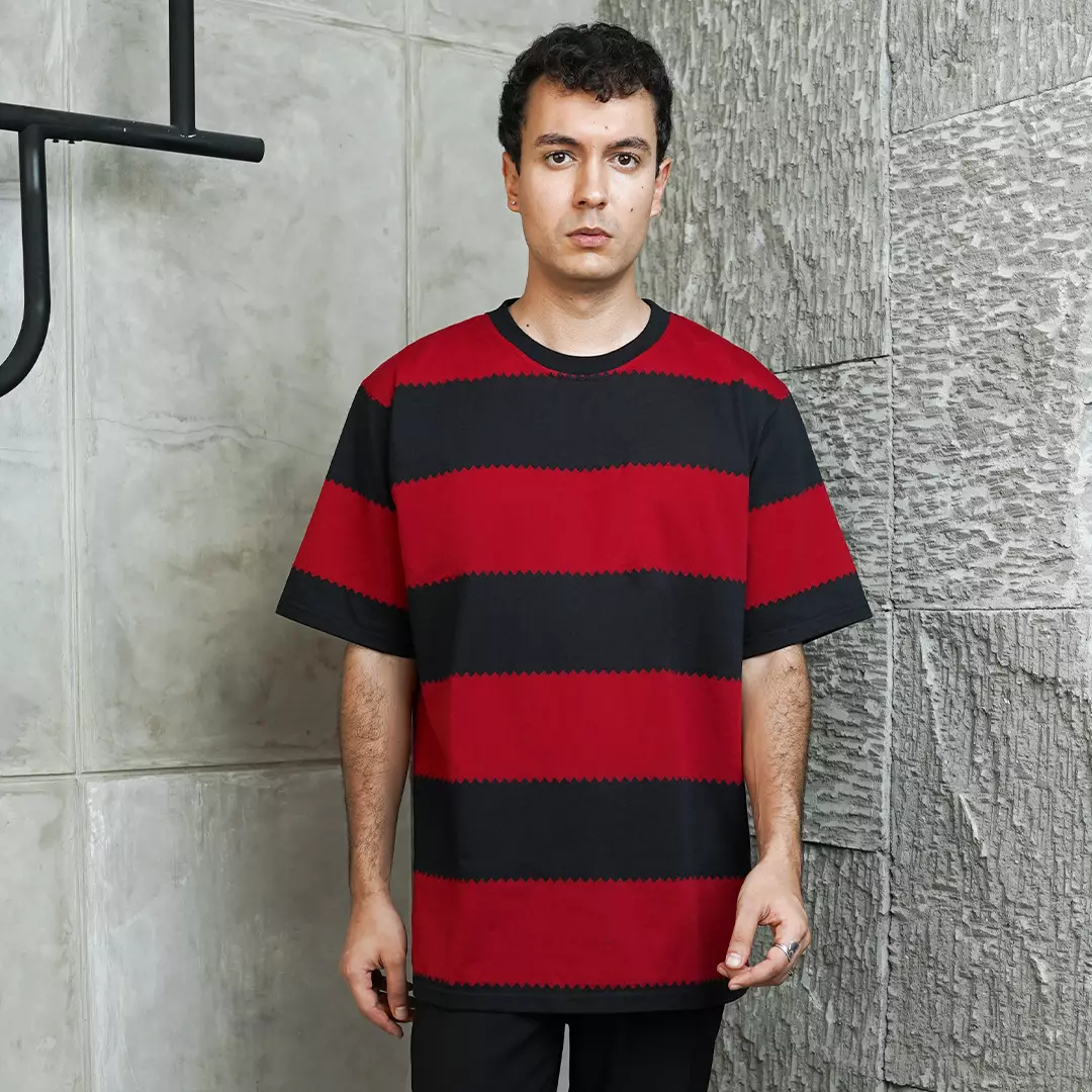 MATSUDA Kaos Oversize 20s Stripe T shirt Katun Ogori