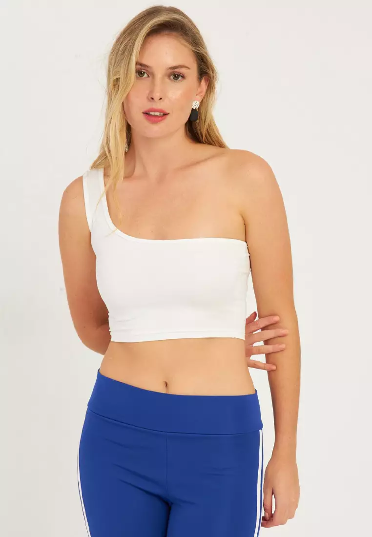 One Shoulder Double Crop Top