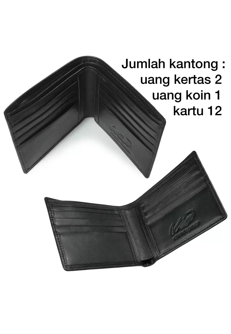Crocodile 883BY Dompet Pria Men Wallet Leather Kulit Original - Hitam
